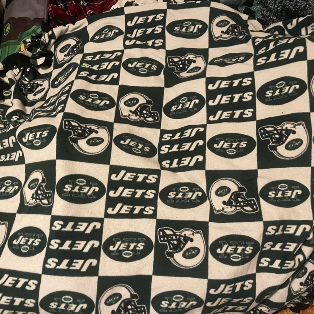 New York jets tie blanket